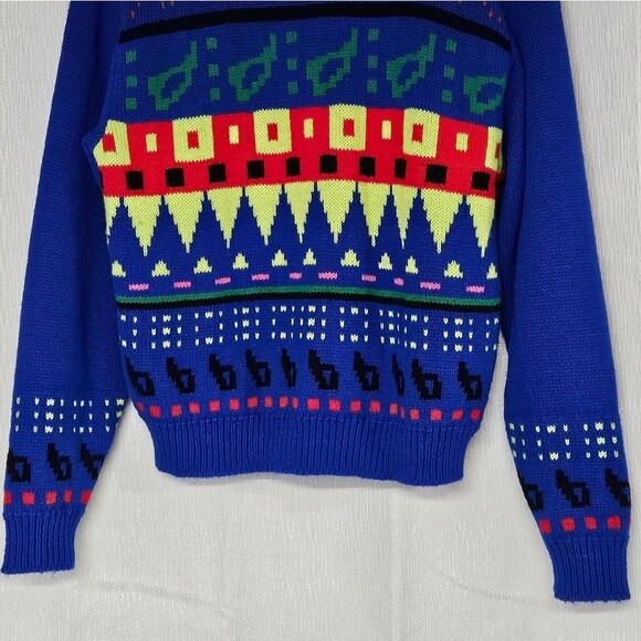 Vintage 90s Avon Fashions Bold Multi Color Abstract Pattern Long Sleeve Sweater - Picture 3 of 9